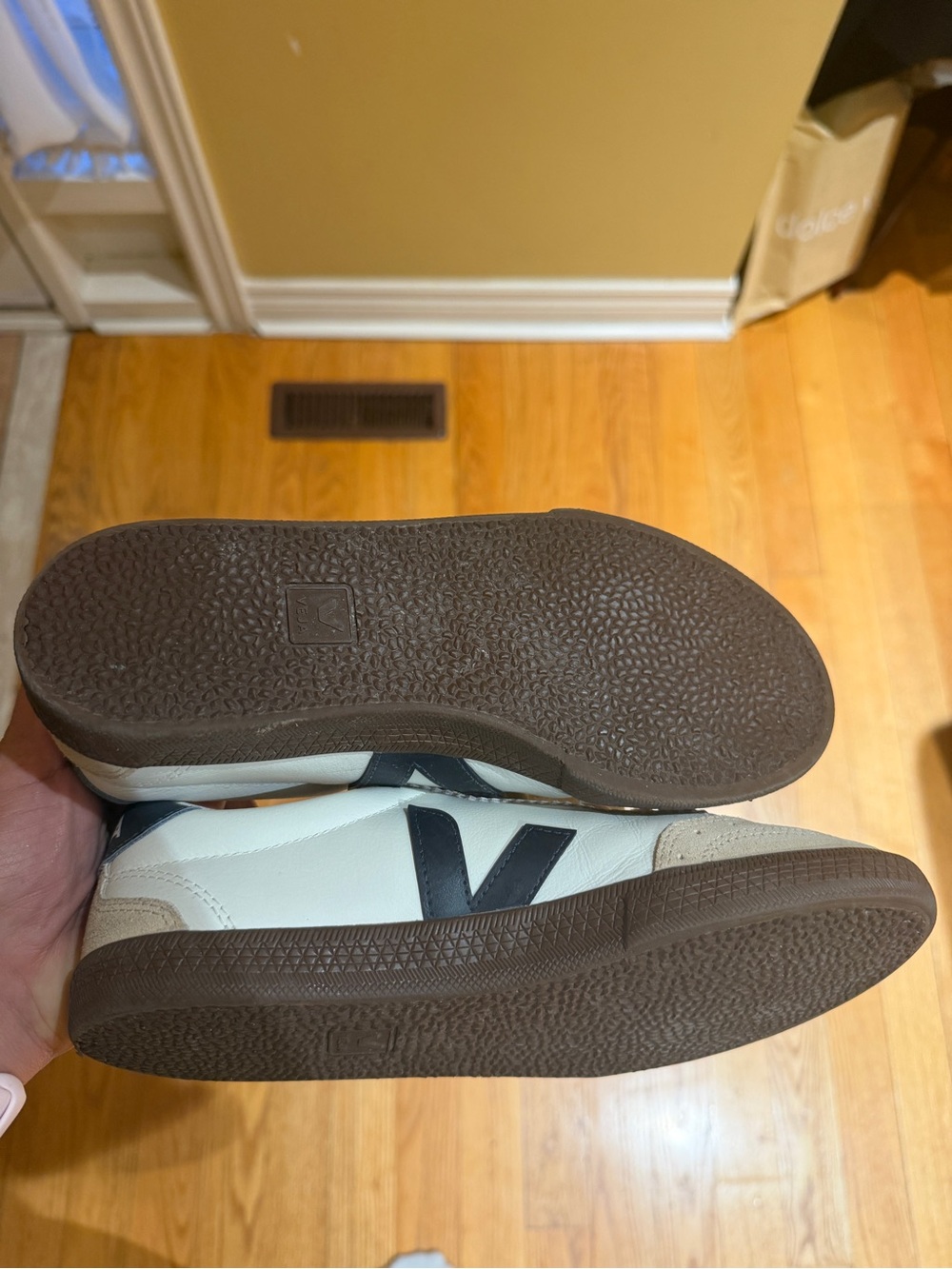 Veja Cream and Black Casual Sneakers